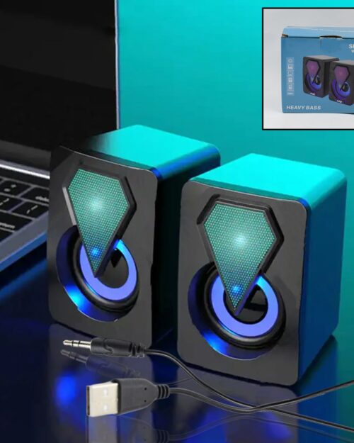 RGB Desktop Speakers, Plug, and Play USB Powered Speaker (2 Pc Set)