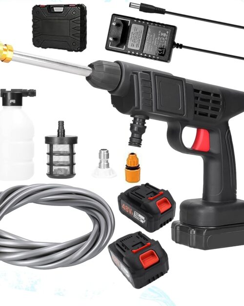 Double Battery 48V Rechargeable Electric, Car Washer Gun (1 Set)