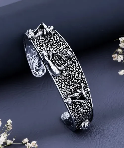 Silver Plated Hanuman Ji Kada